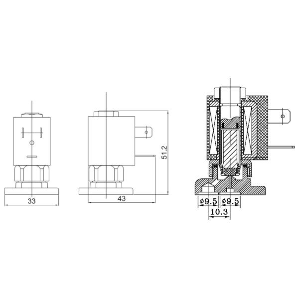 Espresso Coffee Machine 2 Way Plated Brass Solenoid Valve 24V 220V