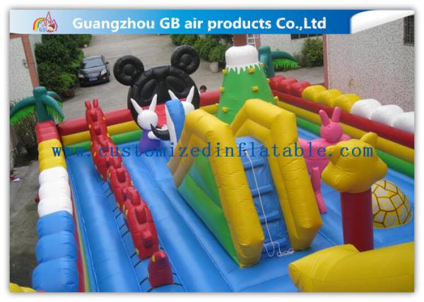 Customized Hero Man Inflatable Amusement Park Playground Funny Toy With Slide