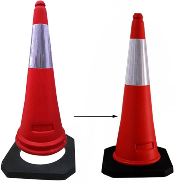28 Inch Red Body Black Base PE Traffic Safety Cone