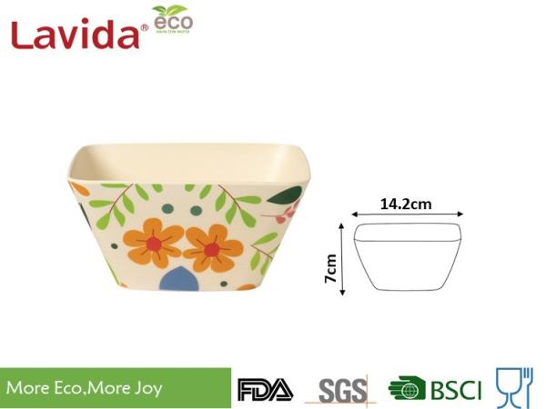 7 Pieces Set Bamboo Rice Bowl Non - Flammable With Unique Rustic Texture