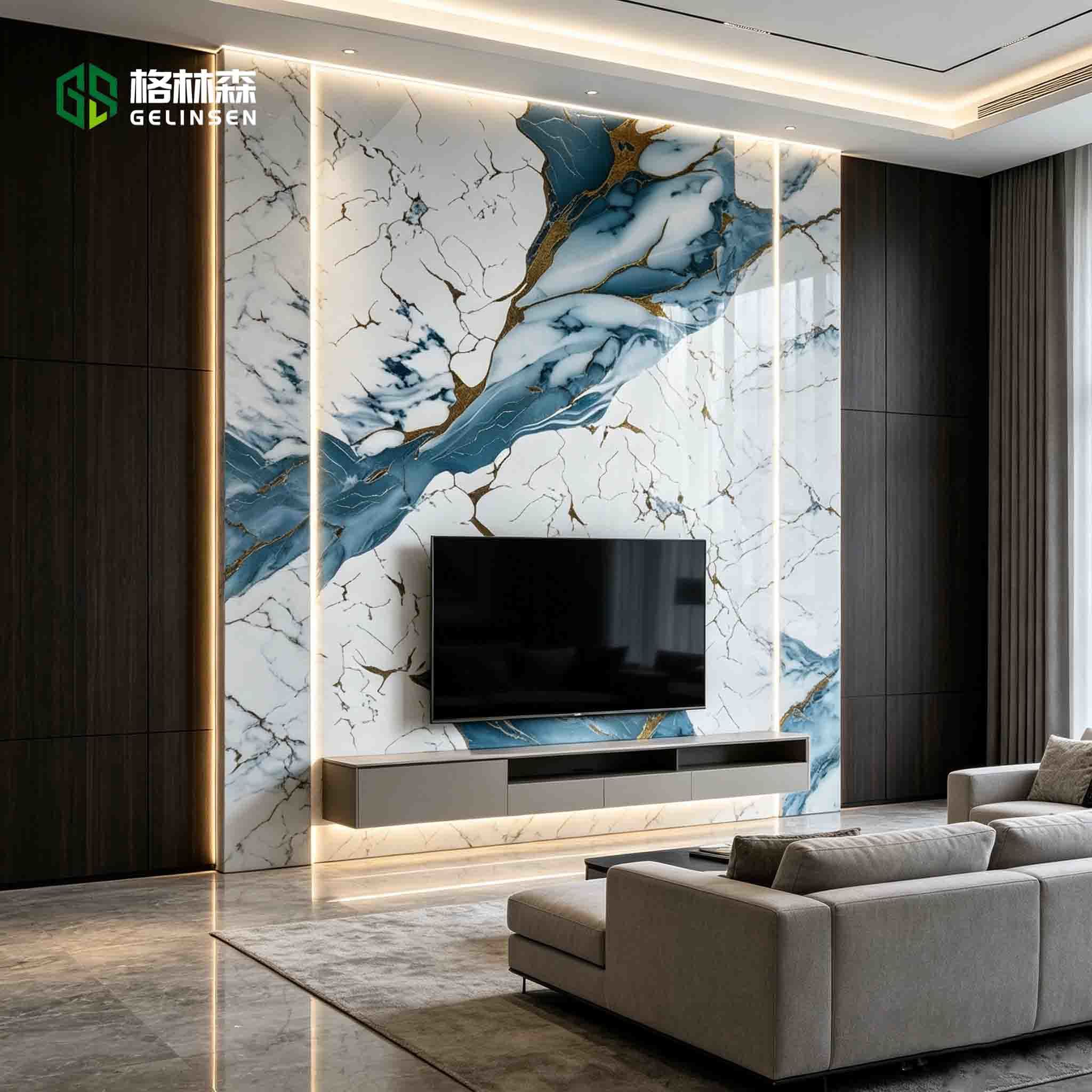 Gilded UV Marble Sheet PVC Substrate Decorative Wall Panel Simulated Stone Texture for Shops
