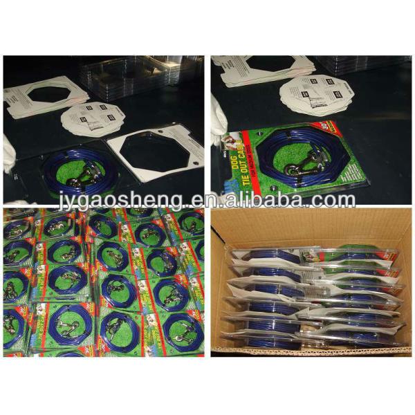 7x7 7x19 PVC Spring Dog Tie Out Cable And Stake Long Nylon Pet Leash