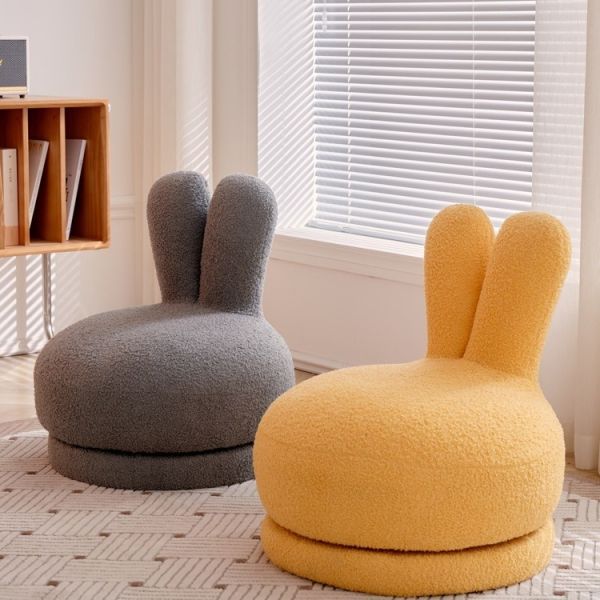 Creative Cartoon Lazy Sofa Stool Living Room Buddy Swivel Chair Children's Rotatable Backrest Leisure Seat Apartment School