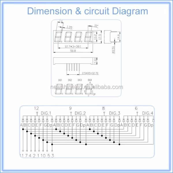 0.52 Inch 4 digit LED Seven Segment Display