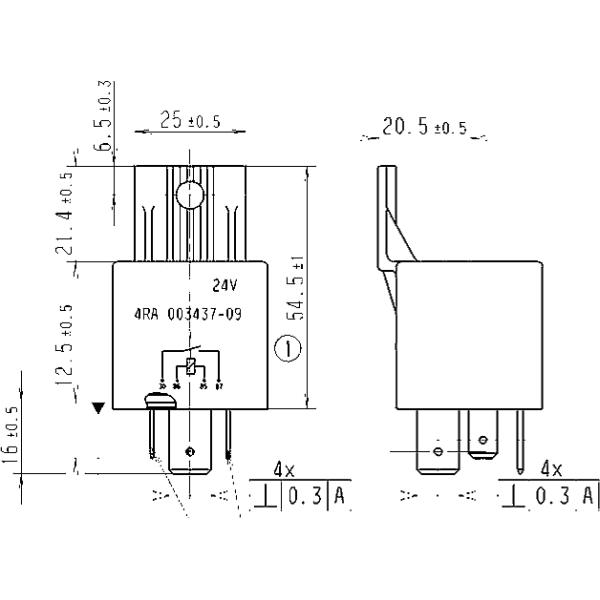 Red Cover 40 Amp Relay 4 Pin HELLA Mini Auto Relay With Bracket For Car Headlight 24v relay automotive