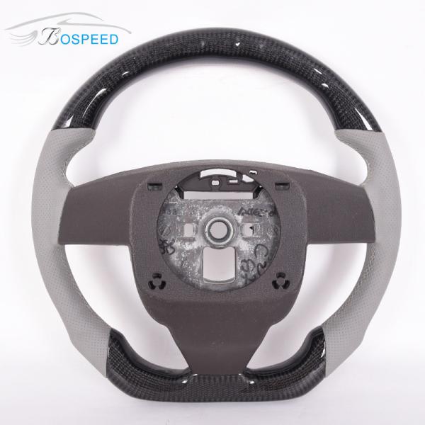 F1 Flat Shape Real Carbon Fiber Cadillac Steering Wheel LED Display 400mm