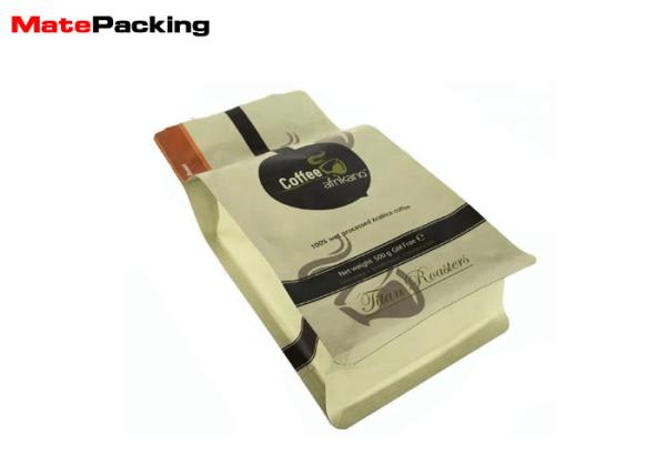 T Zipper Resealable Coffee Bags Aluminum Foil Laminated Matte Custom Printing