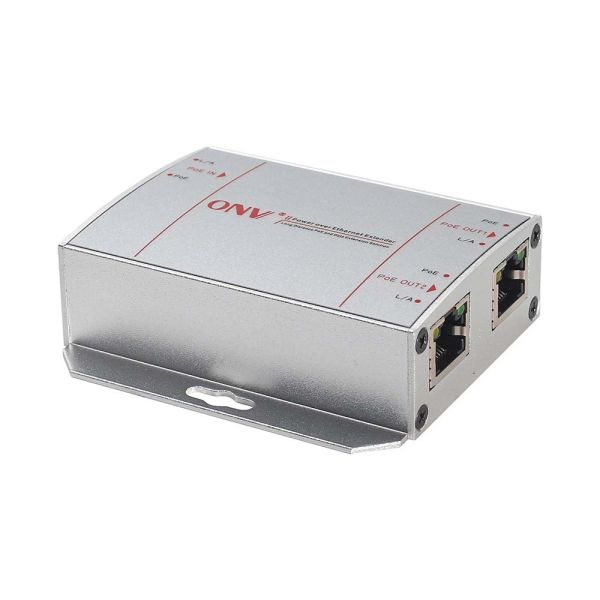 3 Port 10/100M Poe Extender Repeater 30W 200 Meter Range Fanless Operation