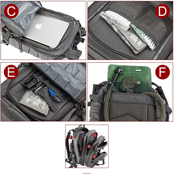 ODM Military Tactical Backpack LHiking Rucksack 30l Bug Out Bag