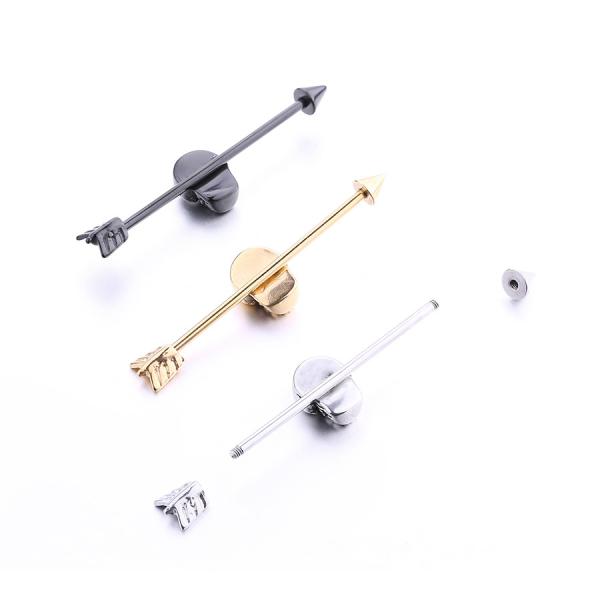 Wholesale body piercing jewelry black flower on fashion jewelry industrial bar