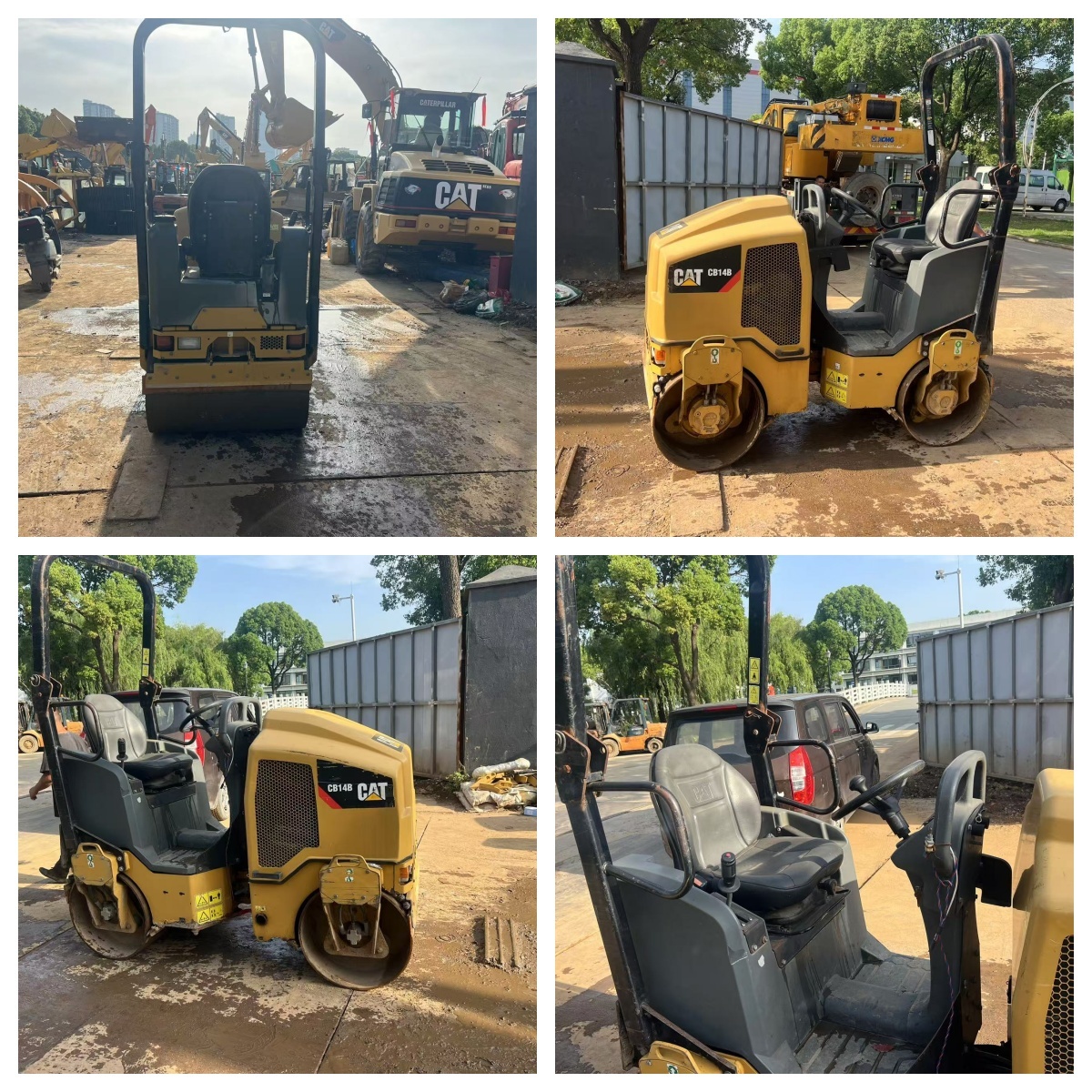 Pre-owned CAT CB14B 8 Tons Double Drum Vibratory Roller with CAT C4.4 ACERT Engine for Asphalt Compaction