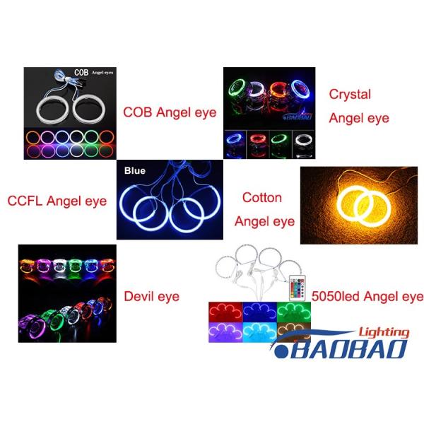 White Yellow Color RGB Angel Eye Ring HID LED Motorcycle Light