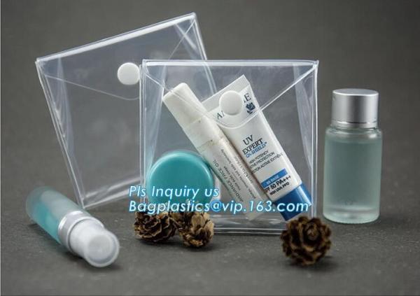 k bags for cosmetic puff automatic slider zipper bag, OEM clear PVC bag/ PVC slider bag/PVC zipper bag, Make Up Or