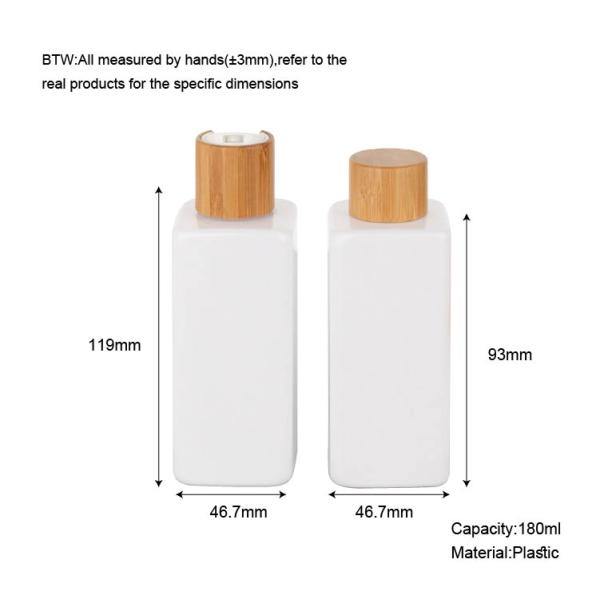180ml White Lotion Cosmetic Bamboo Bottle With Bamboo Cap