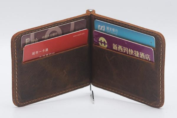 11.5x8x1cm 0.06kg Mens PU Leather Wallet Money Clip Card Holder Slim Bifold BM