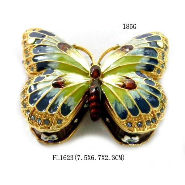 Meatl Butterfly Trinket Box Butterfly Pewter Jewelry Boxes