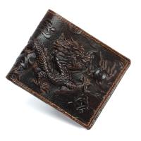 Carteira do couro de Dragon Front Pocket Bifold Handcrafted Genuine da cera do óleo