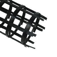 Malha biaxiaa preta 25-200kN/M de Geogrid do poliéster do ANIMAL DE ESTIMAÇÃO