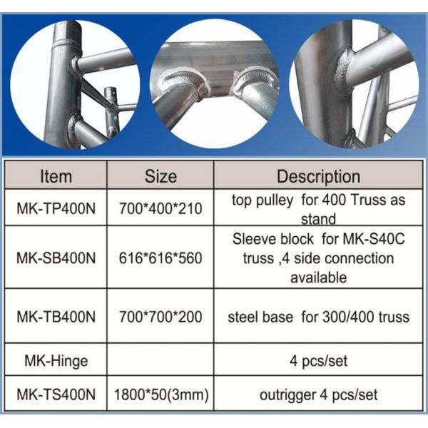 Length 0.5-3.0m Flexible Ground Support Truss System with Main Truss 400mm*400mm OEM