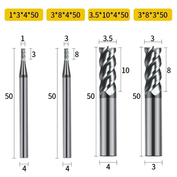 Cnc Machining 4 Flutes End Mill AlTiN Mold  End Mill Bits For Steel