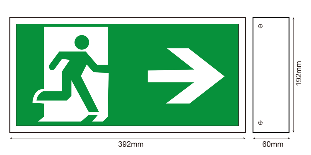 Wall Surface Mounted Built-in Battery LED Rechargeable Emergency Exit Light Double Sided Exit Sign