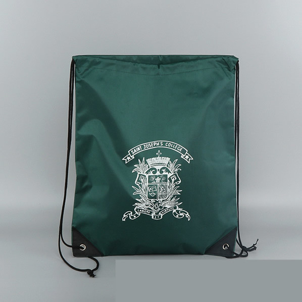 Drawstring Polyester backpack with leather PU, Premium bag 210D strong sports bag, outdoor bags for corporate gifts