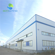 Almacén prefabricado de estructuras de acero con paneles sandwich a prueba de fuego