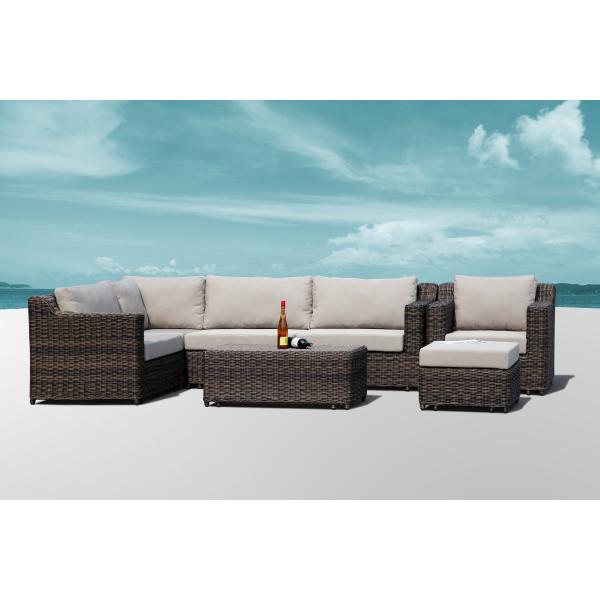 Modern Design Outdoor Rattan Rope Garden Sofa Set with Aluminum Frame