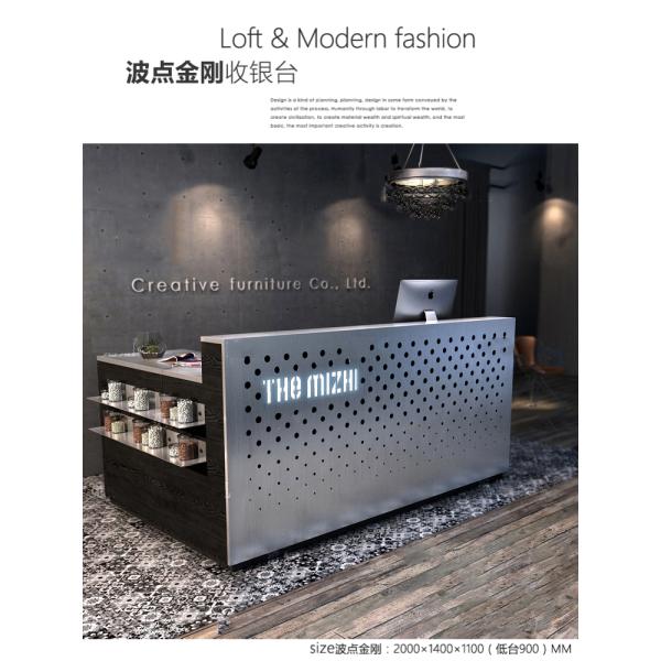 Cashier Checkout Reception Desk Custom Design for Stainless Steel Store Counter Table