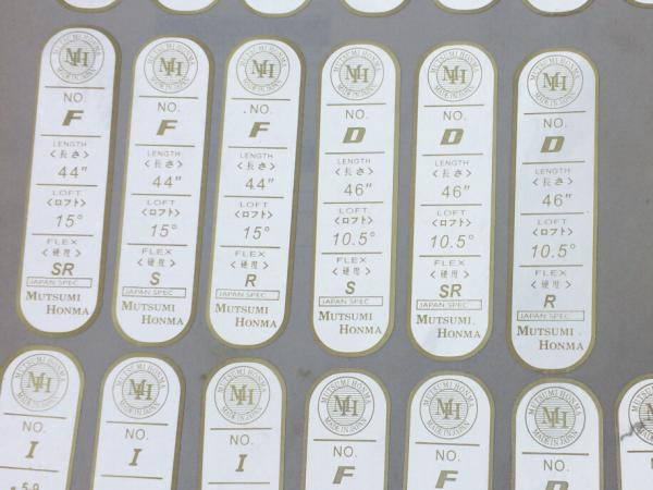 golf label ,  golf labels ,  golf shaft label,  golf shaft labels , golf tag , golf length label
