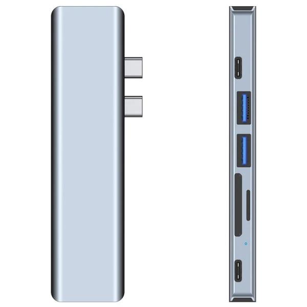 640MB/S 7 In 1 USB C Hub Thunderbolt 3 To Hdmi 4k 60hz TF SD Card Reader