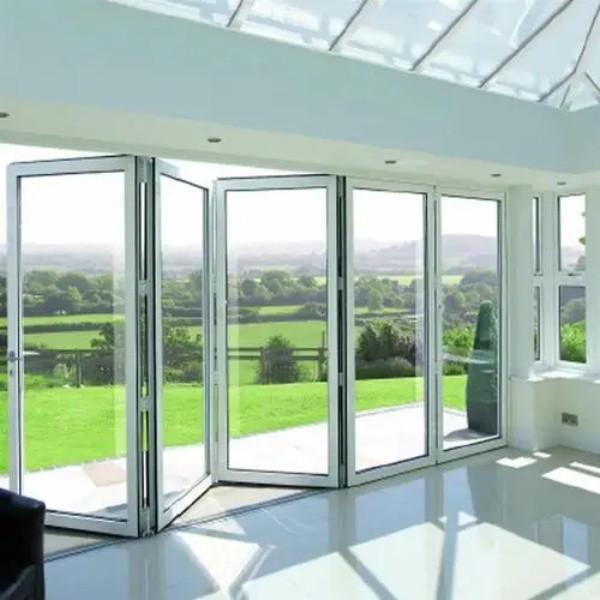 Aluminum Profile Folding Window Door Glass Slim Frame Glass Accordion Doors