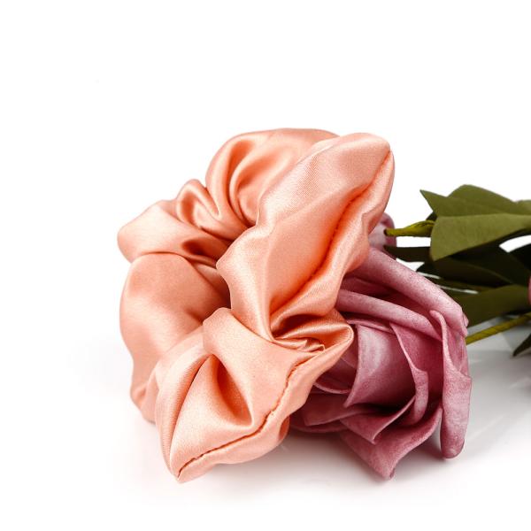 Custom 22mm Mulberry Silk Scrunchies 0.03kg Elastic Hair Bands