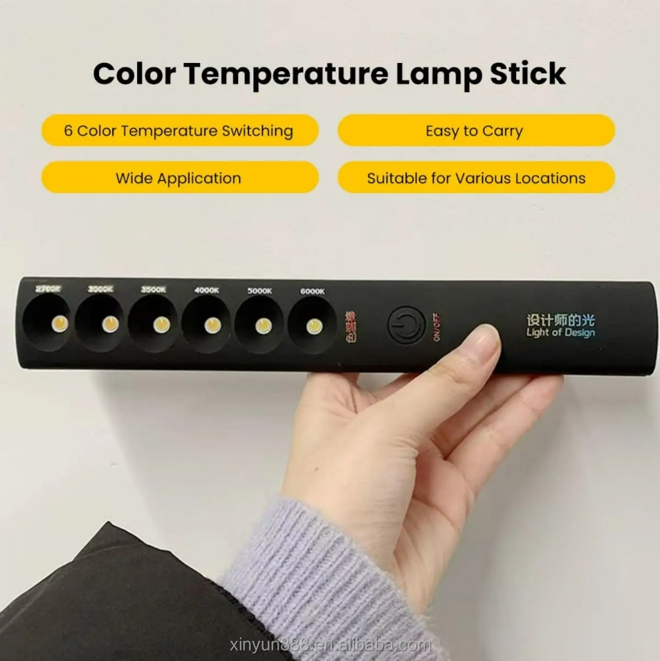 Cross-border Hot Selling Color Temperature Stick 6 Kinds of Color Temperature Adjustment Multi-function Lighting Working Lamp