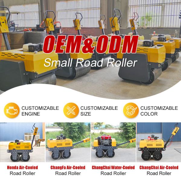 China Supply Road Machine Mini Road Roller Double Drums 0.5ton Vibratory Road Roller Soil Compactor with Good Price