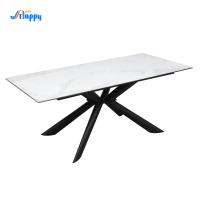 DT-1006 1800mm Contemporary Ceramic Dining Tables High Wear Resistance With Metal Base