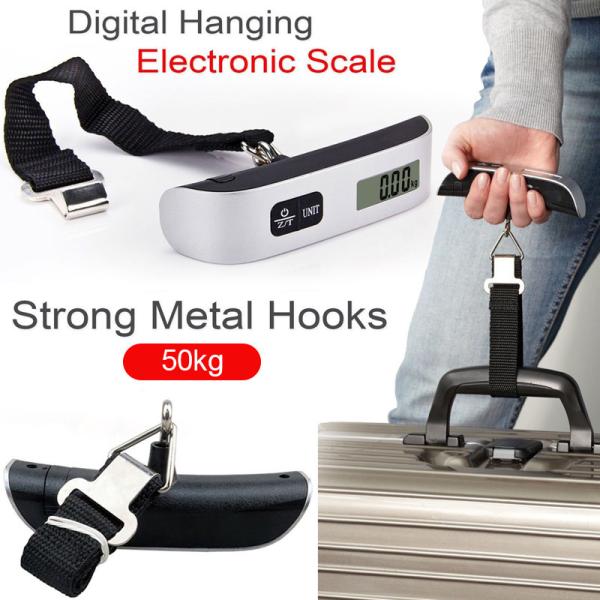 110lb/50kg Electronic Luggage Hanging Suitcase Travel Weighs Baggage Bag Weight Balance Tool Portable Digital LCD Display Scale