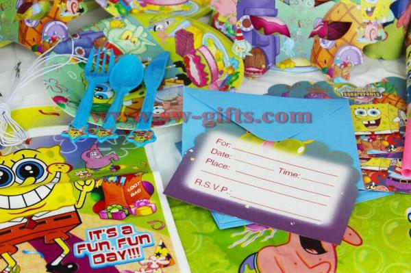 SpongeBob theme party set kids birthday party suppliers child Decoration evening party set celebration decoration