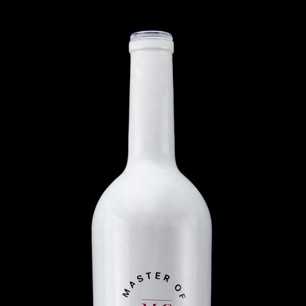 Custom Bottle 750ml White Spray Paint Whisky Vodka Empty Glass Bottle With Cork