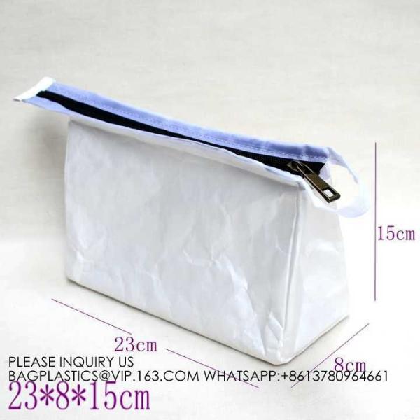 New Fashion Style Untearable Tyvek Zipper Cosmetic Bag New style quality black color tyvek zipper pouch packaging