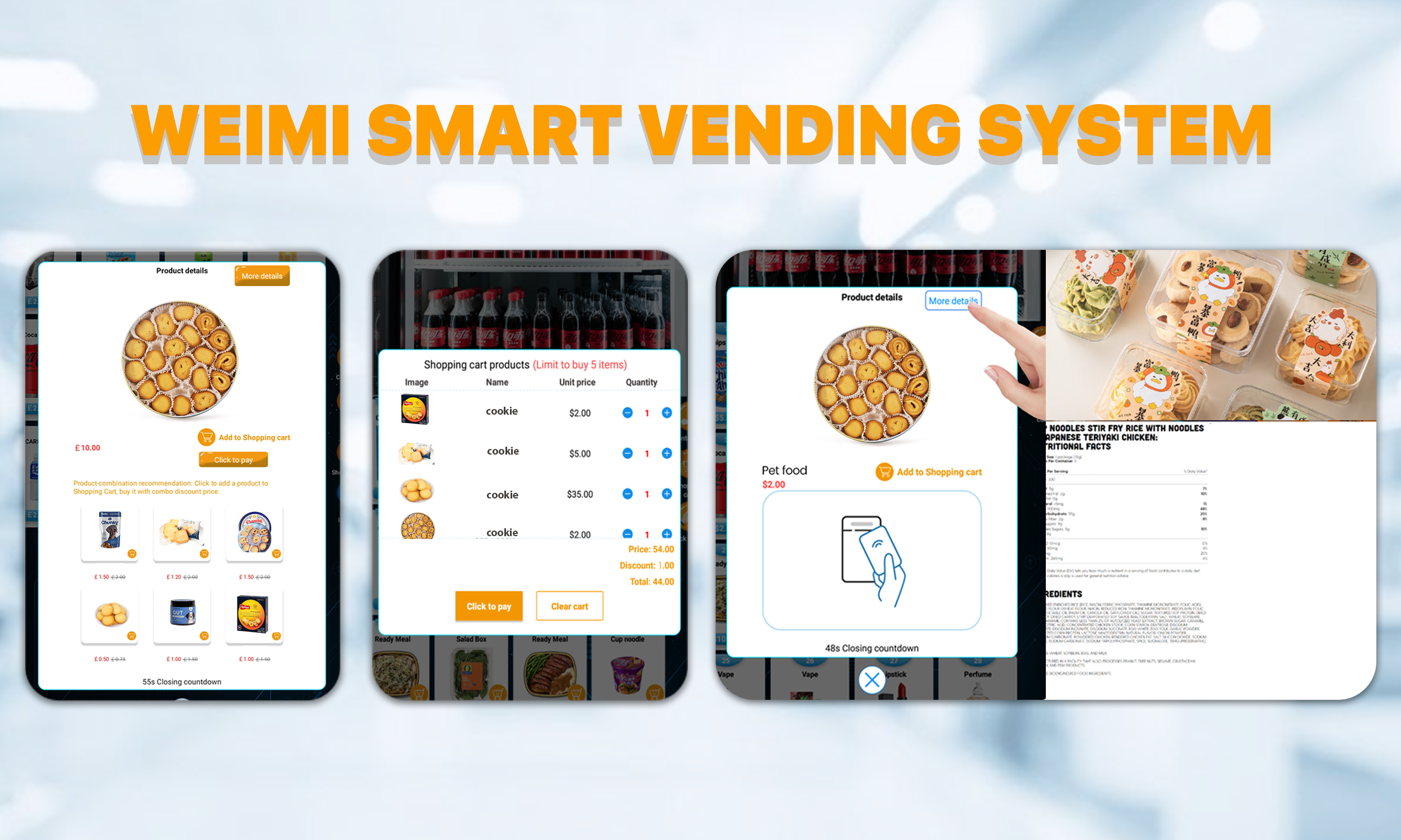 WEIMI Big Capacity Cookie Vending Machine With Elevator for Cookie & Bread Shop Owner