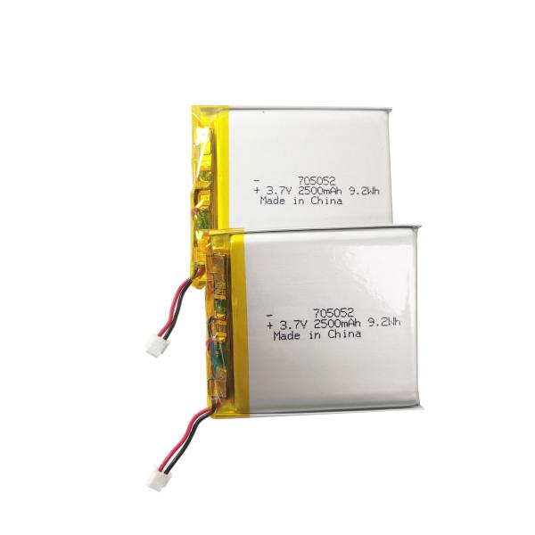 KC Bateria recarregável de polímero de lítio de 3,7v 705052 2500mAh 9,25Wh Bateria recarregável de polímero de lítio