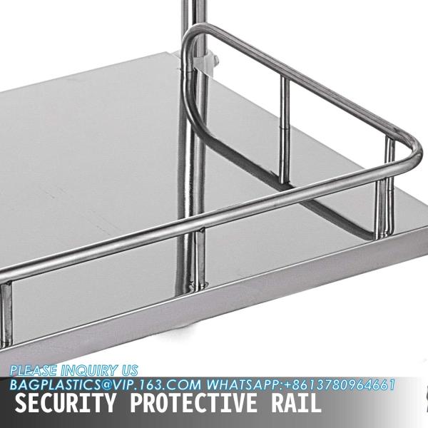 Lab Rolling Cart 3 Shelves Shelf Stainless Steel Rolling Cart Catering Dental Utility Cart Commercial Wheel Dolly