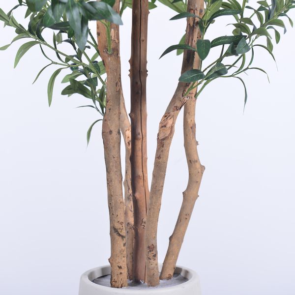 Artificial Olive Tree with Real Wood Trunk, 180cm Tall UV Resisted Faux Potted Plant for Modern Indoor Outdoor  Office Decor