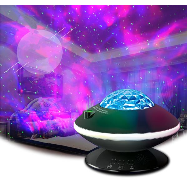 2021 New Creative UFO Aurora Borealis Galaxy Projector Night Light Lamp Party Holiday Decoration Northern Lights Star Pr
