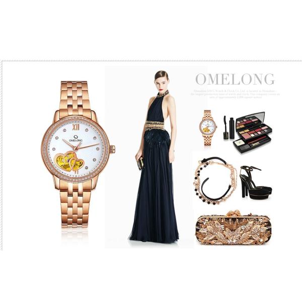 Наручные часы автоматических людей розового золота моды с задней частью нержавеющей стали