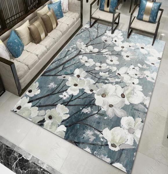 Washable Polyester Fiber Classic Bedroom Floor Carpets Rectangle Living Room Floor Carpets