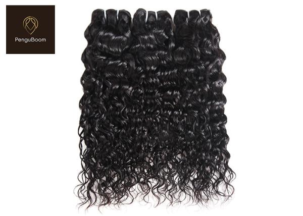 Black 100g/Pcs Water Wave Human Hair Bundles , 8a human hair bundles