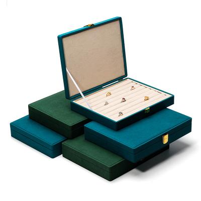 Spacious Space Velvet Jewellery Box Multiple Cells Jewelry Display Box Custom Logo