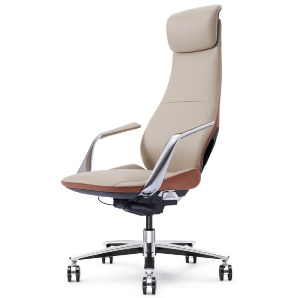 Silla de oficina con diseño ergonómico y material de cuero sintético